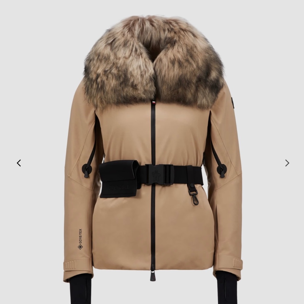 MONCLER GORE-TEX SHEARLING-TRIMMED SKI JACKET